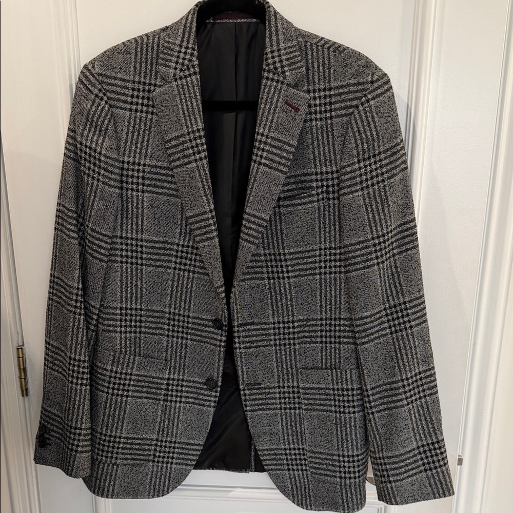 Burton Charcoal Checkered Men's Blazer